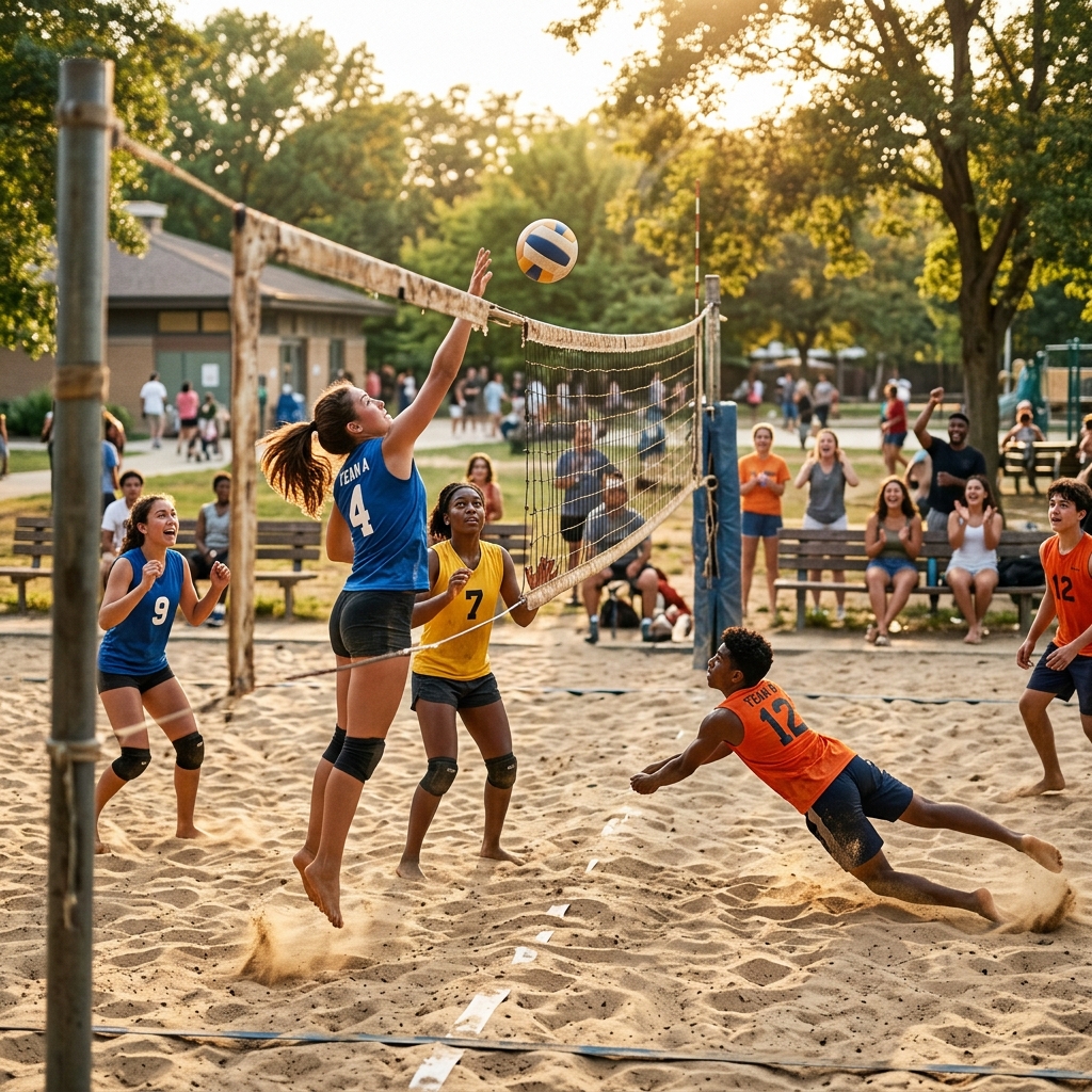 Youth playing sports